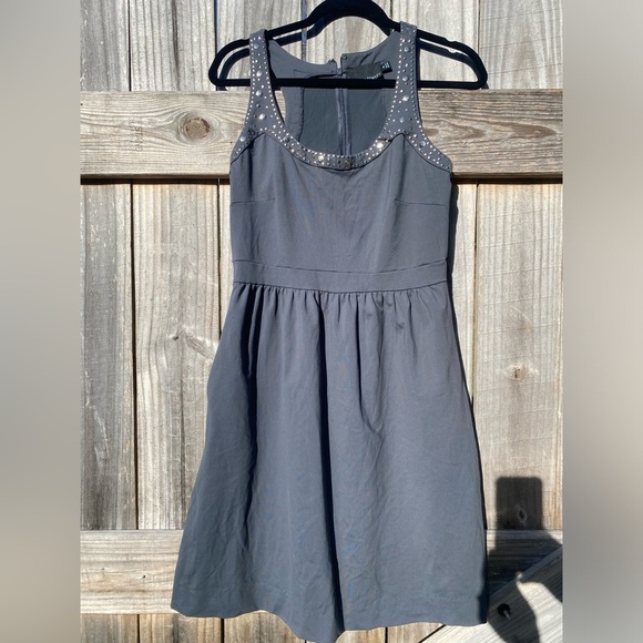 Cynthia Rowley Gray Sleeveless Dress with Studded Straps - Picture 1 of 8